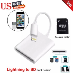 SD Card Camera Reader Adapter Micro SD/TF For iPhone 12 11 XS XR 7 8 Plus iPad - Picture 1 of 7