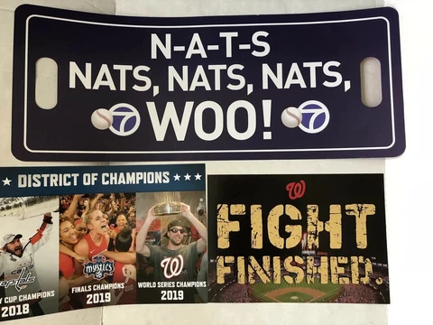 Lot 3 Washington Nationals Signs Worlds Series Parade Watch Party Rare Ch 7 Nats Cover