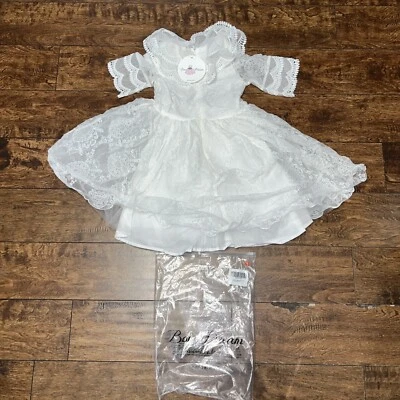 Bow Dream Dress Vintage Lace Flower Girl 7T White Princess Party Easter NWT - Image 1 of 4