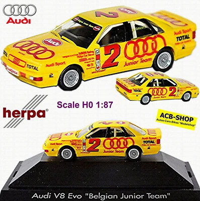 Audi V8 Evolution Tipo 44 D11 #2 W. Daems Belga Junior Team 1:87 Herpa 035989 - Immagine 1 di 4