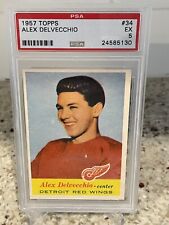 1957 Topps  #34 Alex Delvecchio PSA 5 EX Detroit Red Wings NICE *Noles2148*