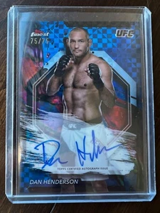 2024 Topps Finest UFC Dan Henderson Auto 75/75 Blue Checkerboard Bookend FA-DHE - Picture 1 of 2