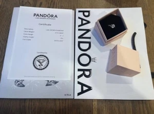 Pandora Infinite 14k White Gold 0.75ct Lab Created Diamond Ring - Brand New - Picture 1 of 6