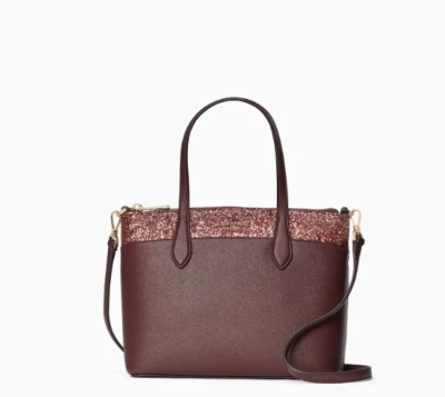 Kate Spade Flash Glitter Glimmer Satchel Bag Crossbody bag Cherrywood K8707 Ina - Image 1 of 4