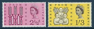 SG 634P -635P 1963 Freedom from Hunger Phosphor 2er Set UNMONTIERT POSTFRISCH/MNH - Bild 1 von 1