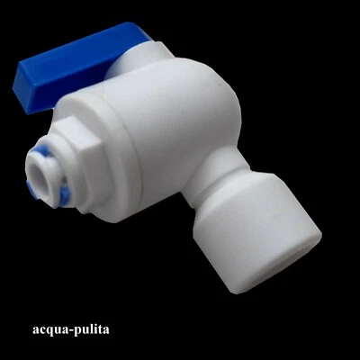 Valvola Rubinetto Attacco Rapido 1/4 Filetto 1/4" Tanica Depuratore Acqua Osmosi - Immagine 1 di 3