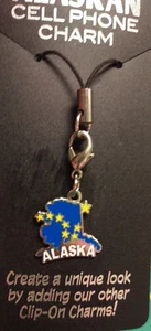 Neu Alaska Handyanhänger - Clip auf Charm - Alaska Karte Charm - abnehmbar SCHÖN - Bild 1 von 3
