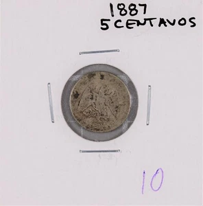 1887 Mexico Silver 5 Centavos - Picture 1 of 2