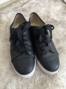 Vionic Keke Leather Lace Up Low Top Casual Shoes Black Women's Size 9.5 - Picture 1 of 7