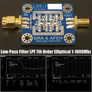 Filtro passa-basso LPF 7° ordine ellittico 1-1000Mhz 3,5 7 14 28 144 433MHz ecc. - Foto 1 di 10