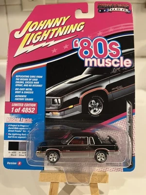 Johnny Lightning ‘80’s Muscle Cars USA Black Silver Poly 1983 Olds Cutlass HURST - Image 1 of 4