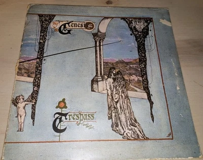 GENESIS: "Trespass" ORIGINAL 1970 Pink SCROLL label UK import + lyric insert LP - Image 1 of 4