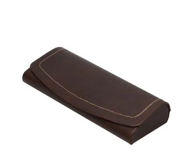 Glasses Case Men&Women Hard Eyeglass Case Magnetic Closure Syn. Leather Espresso - Image 1 of 4