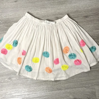 Mini Boden Girls Skirt 11-12Y Viscose Lined Pastel Sequin Embroidered Dot India - Image 1 of 4
