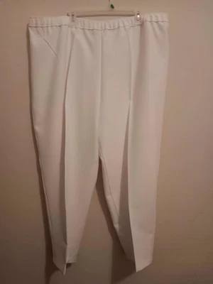Pantalones Bend Over, Mujer Plus Petite 32WP, Pantalones Poliéster Blanco, Cintura Elástica Foto 1 de 4