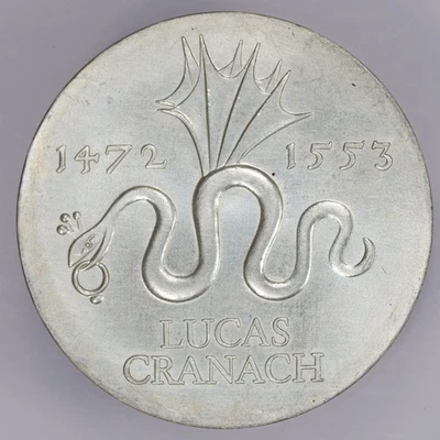 1972 Germany 500th Anniversary Birth of Lucas Cranach Silver 20 Marks - Image 1 of 2