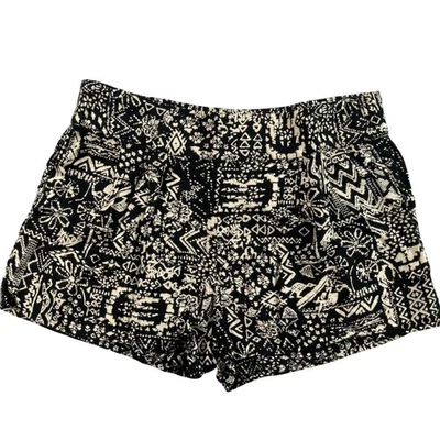 Ecote Shorts Small Black Tan Aztec Print Stretch Waist Urban Outfitters - Image 1 of 4