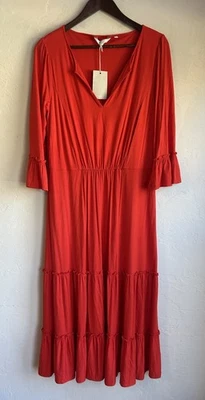 Boden Jordana ярусный красный Midi макси платье новый с Ярлыками 10 романтический Prairie Bell Resort - Изображение 1 из 4