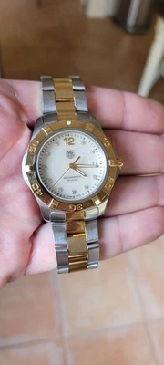 Tag Heuer Gold WAF1124.BB0807 Mens Aquaracer Series Quartz Watch Diamonds Silver - Image 1 of 4
