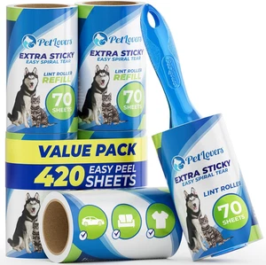 Petlovers - Rulli per Peli Di Animali Domestici Extra Appiccicosi 420 Fogli per - Imagen 1 de 7