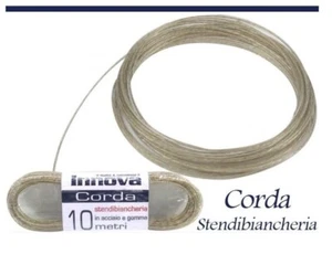 CORDA FILO STENDIBIANCHERIA STENDI BIANCHERIA E BUCATO MT. 20 ACCIAIO BALCONE  - Foto 1 di 2