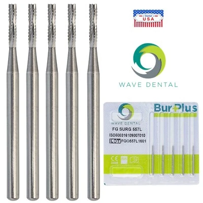 Brocas cirúrgicas dentais Wave 557L de comprimento 25mm carboneto para alta velocidade FGOS SL FG SURG - Imagem 1 de 4