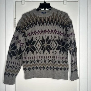Vintage GAP Herren Pullover S Pulli Wolle dick Rundhals Isländisch Nordic Fair Isle - Bild 1 von 10