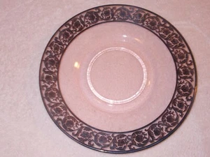 10" Rosa Vertiefung Glasplatte mit Silber Overlay - Bild 1 von 4