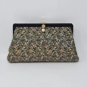 Vintage H . L Gobelin Clutch mit Satinbesatz - Bild 1 von 11