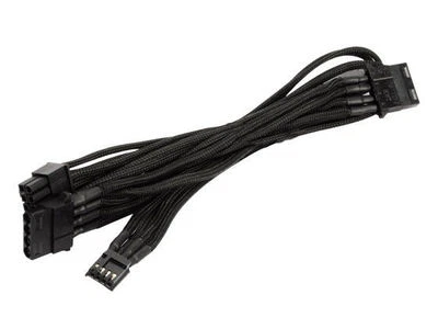 Silverstone  Peripheral 4pin & Floppy 4pin Black Sleeved Cable,SST-PP06B-3PER10F - Image 1 of 4