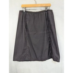 Prada Vintage A-Line Skirt Black Size 12 UK Classic Minimal Belt Office - Picture 1 of 10
