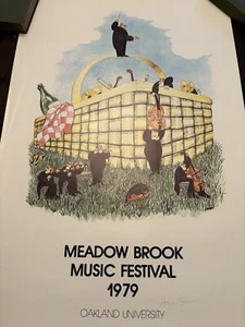 Very Rare Stephen Hansen SIGNED Poster MEADOW BROOK MUSIC FESTIVAL 1979 - Picture 1 of 7