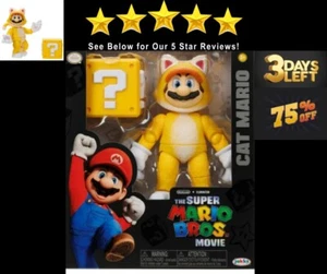 Super Mario Bros Movie 5 Inch Cat Mario Action Figure with Question Box Accessor - Picture 1 of 22