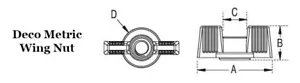 M6-1.0 Deco Wing Nut Threads 29.7mm Wing Span Nylon K76053 - Picture 1 of 3