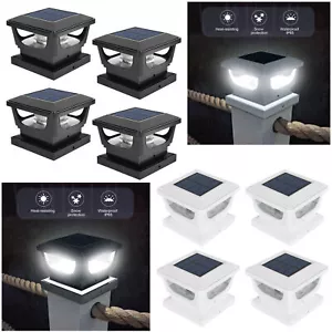 2-8pack LED Solar Post Lights Outdoor Garden Fence Deck Cap Waterproof 3X3 4X4 - Picture 1 of 18