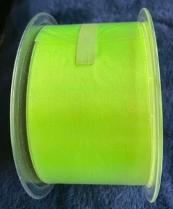 Berisfords Satin Ribbon 50mm wide - Whole roll 20 mtrs FLO YELLOW - CRAFT/CARDS - Picture 1 of 3