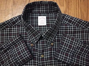 Brooks Brothers Non-Iron Check Long Sleeve Button Down Shirt Men L Excellent - Picture 1 of 9