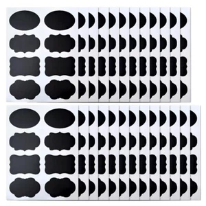 200 Chalkboard Labels Reusable Removable | Blackboard Stickers for Bottles Jars - Picture 1 of 6