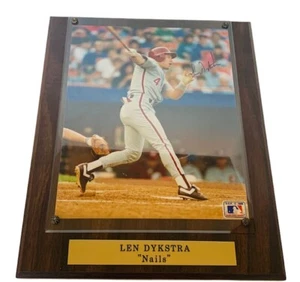 Lenny Dykstra Plaque Signed COA 13X11 Phillies Nails Nickname MLB autograph AL1 - Foto 1 di 8