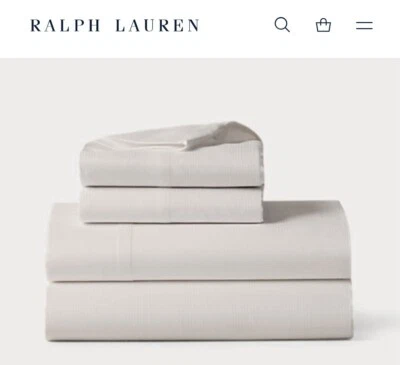 RALPH LAUREN Lovan Jacquard Pattern Platinum Cal King Fitted Sheer MSRP $250 - Image 1 of 4