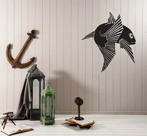 Wall Vinyl Decal Fish Sea Oceam Animals Nautical Sticker Decor (n1162) - Picture 1 of 3