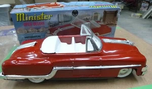 #23 Friction Minister 7136 Open Deluxe 1953 Pontiac Conv juguete de hojalata rojo con caja - Imagen 1 de 4