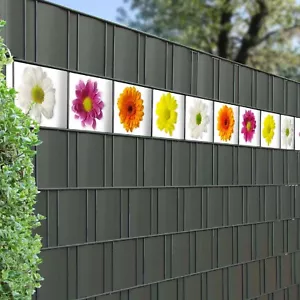 PVC Sichtschutz Streifen mit Blüten-Motiv bedruckt - Bild 1 von 2
