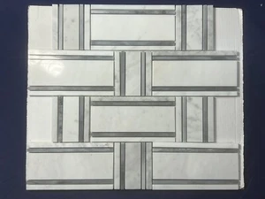 S26 Carrara White Grey Marble Mosaic Tile Kitchen Bathroom Polished - Picture 1 of 4