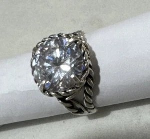 Sterling Silber 925 Ring signiert ZUMAN Israel, Quarz Diamantschliff Gr. 7,75 - Bild 1 von 6