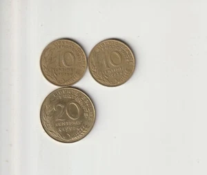 France Qty 3 Coin Lot dated 1978 - 1997 Collectible French Coins Francs Centimes - Picture 1 of 4