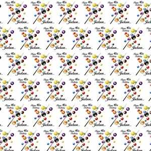 PERSONALISED SNOOKER BALL BIRTHDAY NAME AGE WRAPPING PRESENT WRAP PAPER LARGE - Picture 1 of 1
