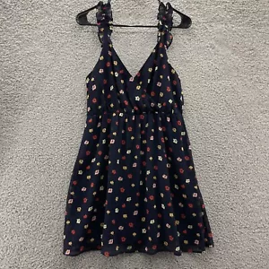 Madewell Dress Women Size 4 Floral Navy Blue Lined Spring Summer Garden - Picture 1 of 8