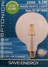 Filament LED G125 300° 6,5W=8W 810LM E27 SP1860 2200K Warmweiß Licht Lampe