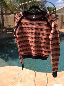 LULULEMON Devi Crew Knit Sweater 4 Cotton NWT Plum Peach Naval Blue J3 $118 - Picture 1 of 6